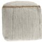 Homeroots 18" Gray and Natural Cotton And Jute Cube Pouf Ottoman 551550 - alternate 3