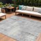 Homeroots 8' X 10' Gray And Silver Geometric Washable Indoor Outdoor Area Rug 618592 - alternate 1