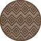 Homeroots 4' Dark Brown And Light Brown Round Geometric Indoor Outdoor Area Rug 573904 - alternate 1