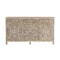 Homeroots 66in Gray Distressed Solid Wood Carved Floral Six Drawer Sideboard with Two Doors 521379 - alternate 1