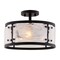 Vaxcel Wilder 3-Light Matte Black Modern Drum Semi Flush Mount Ceiling Fixture Entryway C0333 - alternate 1