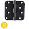 Global Door Controls 4 in. x 4 in. Matte Black Plain Bearing Steel Hinge with 5/8 in. Radius, PK2 CP4040-5/8-US19 - alternate 1