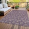 Homeroots 5' X 8' Purple Beige And Taupe Floral Washable Indoor Outdoor Area Rug 582303 - alternate 3