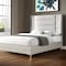 Homeroots Beige White And Chrome Wood Upholstered Lighted King Bed Frame 564756 - alternate 1