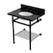 Kingston Brass 30" Black Granite Console Sink with Brass Legs and Shelf, 8-Inch, 3-Hole, Black Granite/Matte Black KVPK30KBB0 - alternate 1