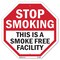 Signmission Stop Smoking This Is a Smoke Free F, 10 Inch X 10 Inch, Aluminum Metal Signs OC-A-10-88 - alternate 1