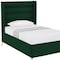 Homeroots Green Velvet Upholstered Twin Bed Frame 544811 - alternate 3
