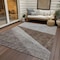 Homeroots 3' X 5' Gray Silver And Taupe Geometric Washable Indoor Outdoor Area Rug 582470 - alternate 5
