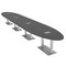Skutchi Designs Oval Conference Table With Power Unit, 48 in W, 264 in L, Grey HAR-OVL-48X264-DOU-WA7949-ESIL - alternate 1
