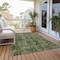 Homeroots 8' X 10' Olive Green and Dark Green Oriental Washable Non Skid Indoor Outdoor Area Rug 563778 - alternate 4