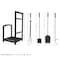 Lavish Home 5-Piece Fireplace Tool Set and Log Rack Mission-Style Firewood Holder for Hearth 80-FPTS-3 - alternate 6
