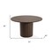 Homeroots 52" Brown Wood Pedestal Base Round Top Dining Table 720647 - alternate 3