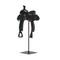 Homeroots 16" Black Metal and Resin Western Horse Saddle Tabletop Sculpture 392469 - alternate 1