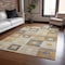 Homeroots 5' X 8' Linen Blue And Copper Geometric Washable Indoor Outdoor Area Rug 605044 - alternate 5