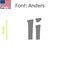Aacc Self-Adhesive Vinyl Letter: i, Scale: 12 cm. Color: Gray Font: Anders by, 24PK AACC-Anders-li-Gray-M12x24 - alternate 1