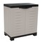 Homeroots 23in Black and Gray Plastic Accent Cabinet With Two Doors 668940 - alternate 1