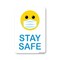 Signmission PSA, Stay Safe Smiley Face W/ Mask, 10in X 7in Peel And Stick Wall Graphic, OS-NS-RD-710-25348 OS-NS-RD-710-25348 - alternate 1