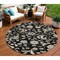 Homeroots 8' Black Beige And Ivory Round Floral Washable Indoor Outdoor Area Rug 597802 - alternate 1