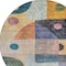 Homeroots 8' Green Purple And Blue Round Geometric Washable Indoor Outdoor Area Rug 604410 - alternate 4