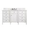 James Martin Vanities Brittany 60'' S Vanity, Bright White w/ Jasmine Pearl Silestone Top w/FreePower Wireless Charger 655-V60S-BW-FEJP - alternate 1