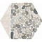 Daltile Pebble Oasis Natural Stone Tri-Hex Pebble Mosaic 11in x 10in in Tumbled Coal, 17PK PB27TRHEXPBMSTM - alternate 3