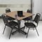 Regency Square Kobe Breakroom Table W/ 4 Restaurant Stack Chairs, 48 in W, 48 in L, Noble Oak TKB4848NO29BK - alternate 3
