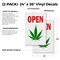 Signmission Cannabis Dispensary Open, 24 Inch x 36 Inch Vinyl Decals, Vinyl Decal, 2PK DSB-2436-2PACK-Cannabis Dispensary Open - alternate 2
