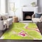 Homeroots 3' X 5' Lime Green Neon Pink And Ivory Abstract Washable Indoor Outdoor Area Rug 597782 - alternate 4