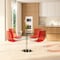 Leisuremod Astor Plastic Dining Chair with White Steel Base Water Ripple Design in Transparent Red ACW-20TR - alternate 4