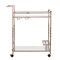 Homeroots Champagne Metal And Mirrored Glass Rolling Bar Cart With Wine Storage 402581 - alternate 4