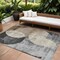 Homeroots 9' X 12' Pewter Brown And Charcoal Geometric Washable Indoor Outdoor Area Rug 604933 - alternate 1
