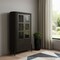 Homeroots 48in Espresso and Black Solid Wood and Iron Accent Cabinet With Four Doors 619968 - alternate 3