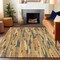 Homeroots 5' X 8' Orange And Beige Striped Washable Indoor Outdoor Area Rug 609043 - alternate 2