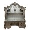Homeroots 76" Platinum Solid Wood Peninsula Wall Mounted Computer Desk With Four Cabinets Five Drawers 348665 - alternate 1