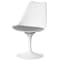 Fabulaxe Mid-Century Modern White Tulip Side Chair with Grey Cushioned Seat - Stylish and QI004628.GY.2 - alternate 5