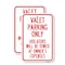 Signmission Valet Parking Only Violators Will Be Towed at Owner's E, 18'' X 24'', Heavy Gauge Aluminum, 2PK A-1824-2PACK-22759 - alternate 1