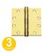 Global Door Controls 4.5 in Leaf W x 4.5 in Leaf H, Brass CP4545BBNRPUS3-3 - alternate 1