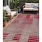 Homeroots 5' X 8' Burgundy Pink And Blush Striped Washable Indoor Outdoor Area Rug 613164 - alternate 1