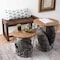 Lavish Home Set of 2 End Tables Nesting Tables with Removable Wood Tops, Metal Wire Baskets Round Side Furniture 80-ENDTBL-2 - alternate 4