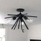 Vaxcel Estelle 3-Light 17 in W Matte Black Mid-Century Modern Sputnik Semi Flush Ceiling Fixture C0249R - alternate 5