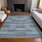 Homeroots 5' X 8' Blue Denim Blue And Brown Striped Washable Indoor Outdoor Area Rug 615477 - alternate 5