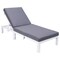 Leisuremod Chelsea Modern Outdoor White Chaise Lounge Chair With Blue Cushions CLW-77BU - alternate 1