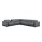 Homeroots Battleship Gray Leather Modular L Shaped Seven Piece Corner Sectional With Console 643903 - alternate 1