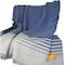 Homeroots Blue and Gray Woven Microfiber Striped Throw Blanket with Fringe 534361 - alternate 3