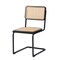 Homeroots Set of Two Black and Natural Steel Open Back Dining Side Chairs 576832 - alternate 3