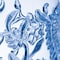 Homeroots Set of Four Blue Paisley Acrylic Stemmed All Purpose Wine Glass 521107 - alternate 5