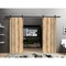 Sartodoors Sliding Double Barn Doors with Hardware, Planum 0016 Oak and Aluminum Strips, 13FT Rail Hangers Stu PLANUM0016DB-DUB-3684 - alternate 1