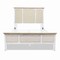 Homeroots White and Beige Shiplap Texture Distressed Solid Wood And Linen Queen Bed Frame 571387 - alternate 3