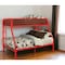 Homeroots 78" X 54" X 60" Twin Over Full Red Metal Tube Bunk Bed 286576 - alternate 3