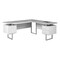 Homeroots 71" Gray and Silver L Shape Computer Desk With Three Drawers 333472 - alternate 1